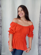 Load image into Gallery viewer, Puff Sleeve Peplum Blouse