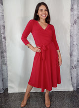 Load image into Gallery viewer, Wrap Red Dress