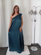 Load image into Gallery viewer, Hammered Satin One Shoulder Maxi Dress