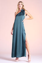 Load image into Gallery viewer, Hammered Satin One Shoulder Maxi Dress