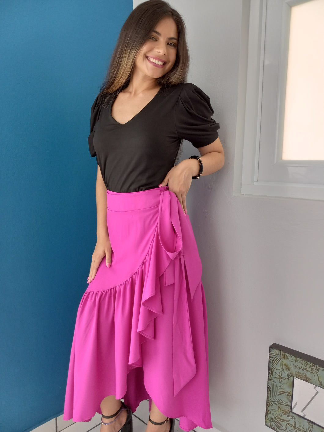 Magenta Wrap Skirt