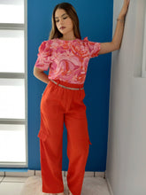 Load image into Gallery viewer, Satin Red Cargo Pants
