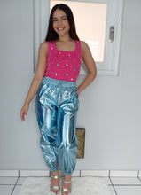 Load image into Gallery viewer, Metallic Blue Jogger
