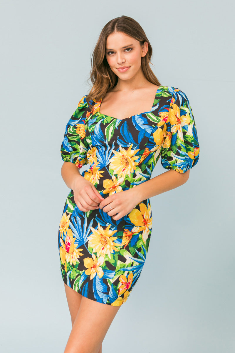 Tropical Sweetheart Mini Dress