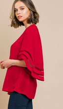Load image into Gallery viewer, Bell Sleeve Red Blouse
