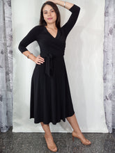 Load image into Gallery viewer, Wrap Black Dress
