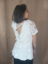 Load image into Gallery viewer, White Pearl Peplum Blouse
