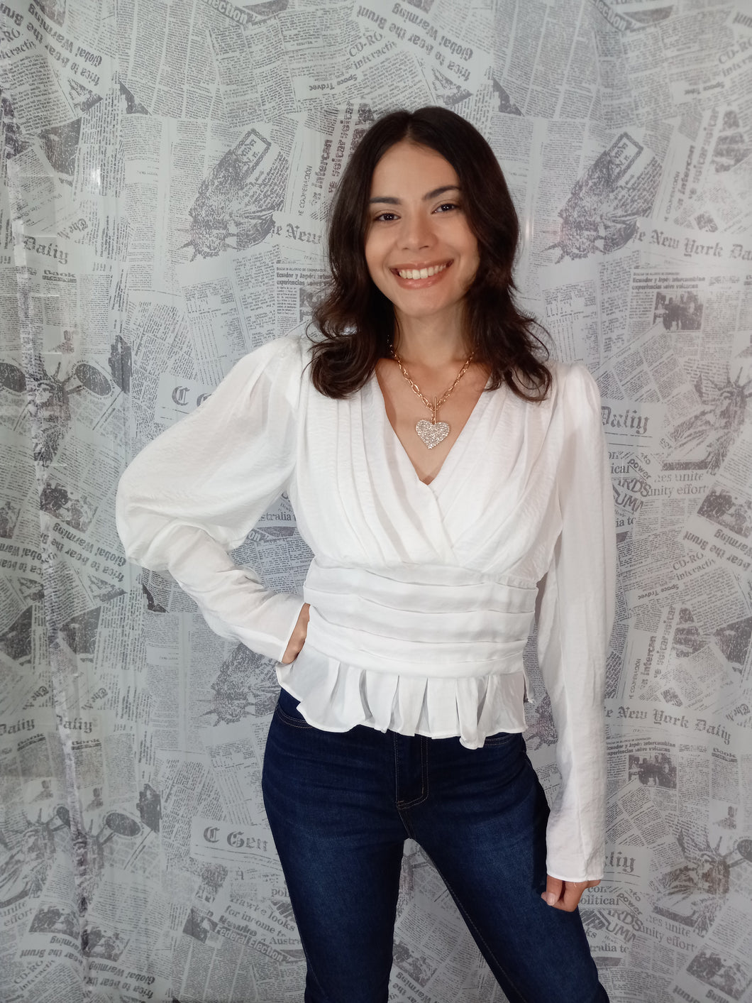 Satin White Blouse