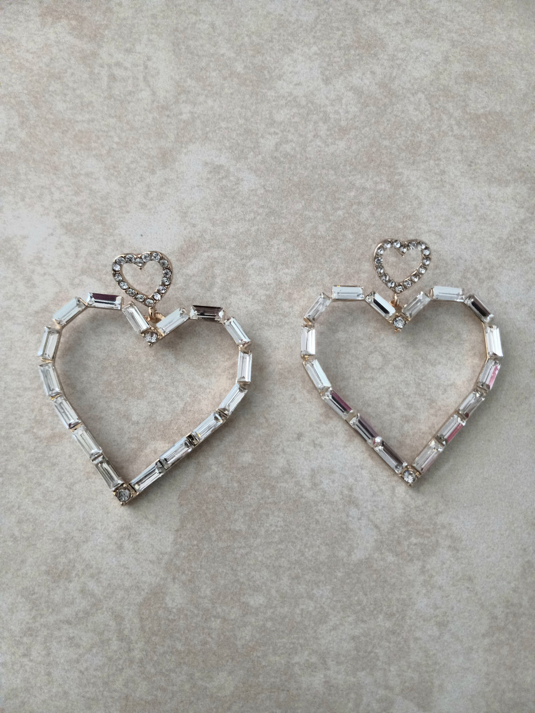 Cristal Clear Hearts Earrings