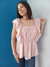 Load image into Gallery viewer, Blush Eyelet Top
