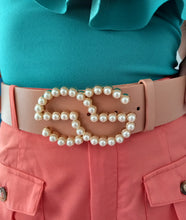 Load image into Gallery viewer, Double Pearls Light Pink Belt
