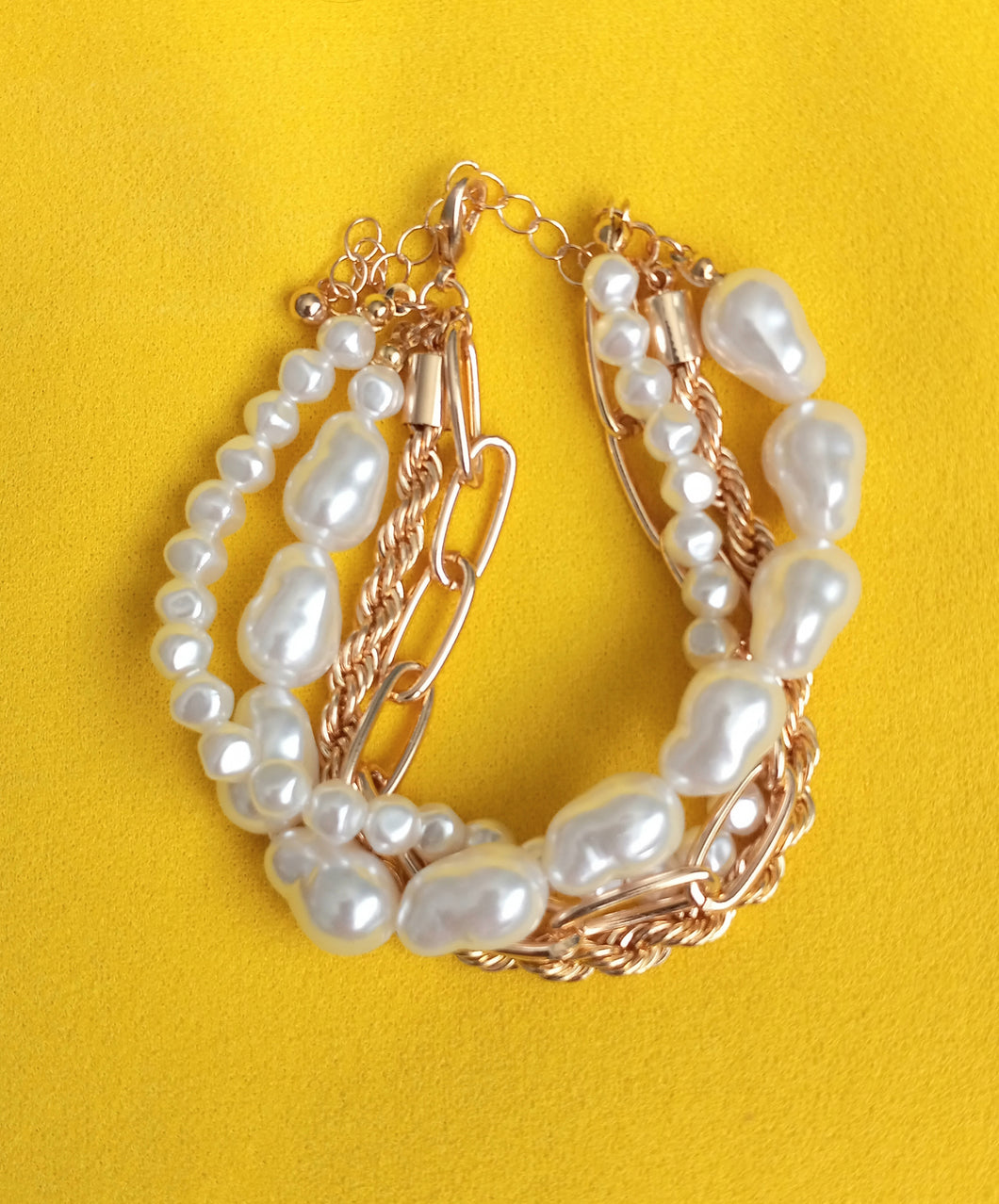 Chains and Pearls Bracelet