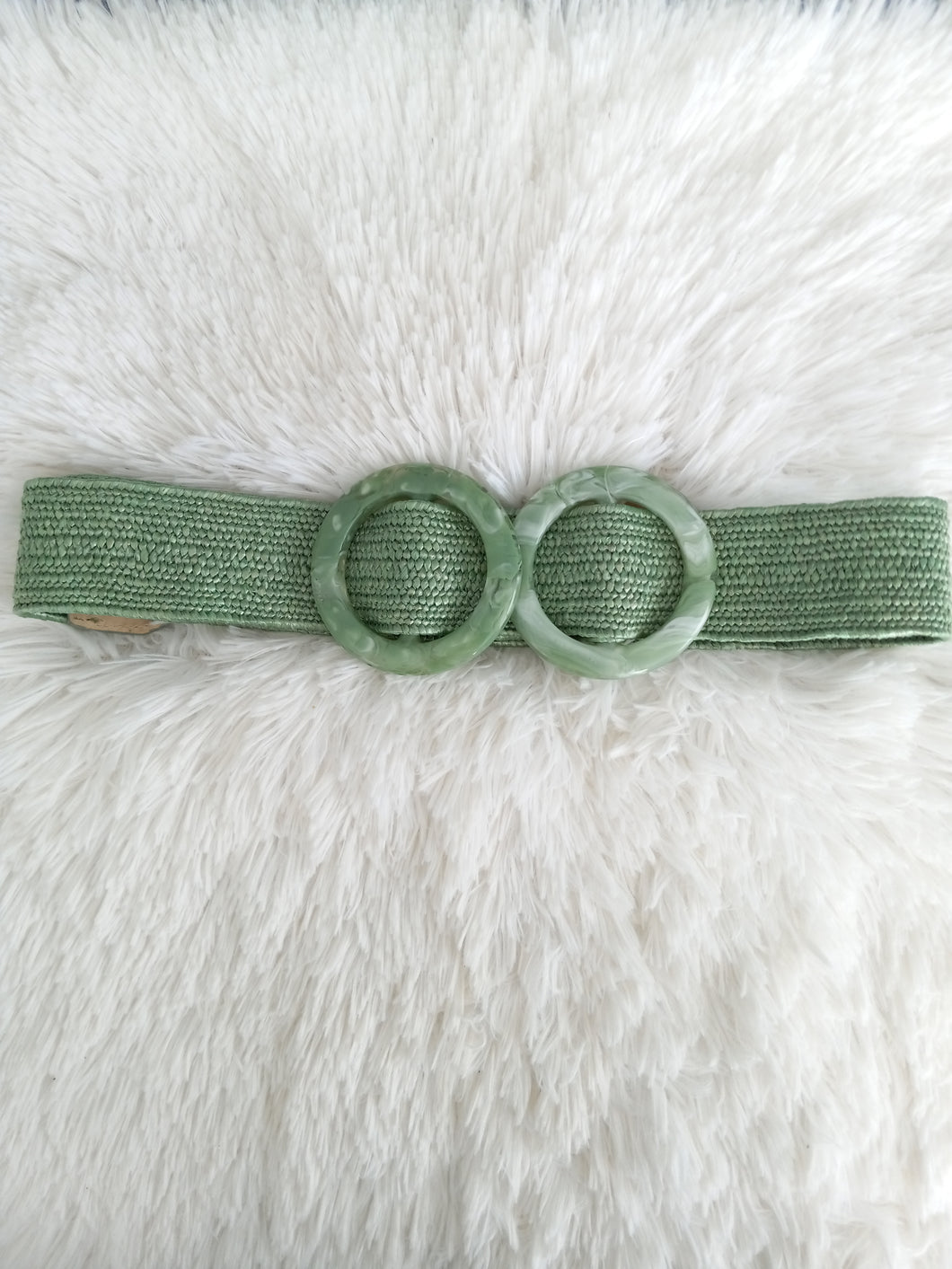 Green Raffia Belt