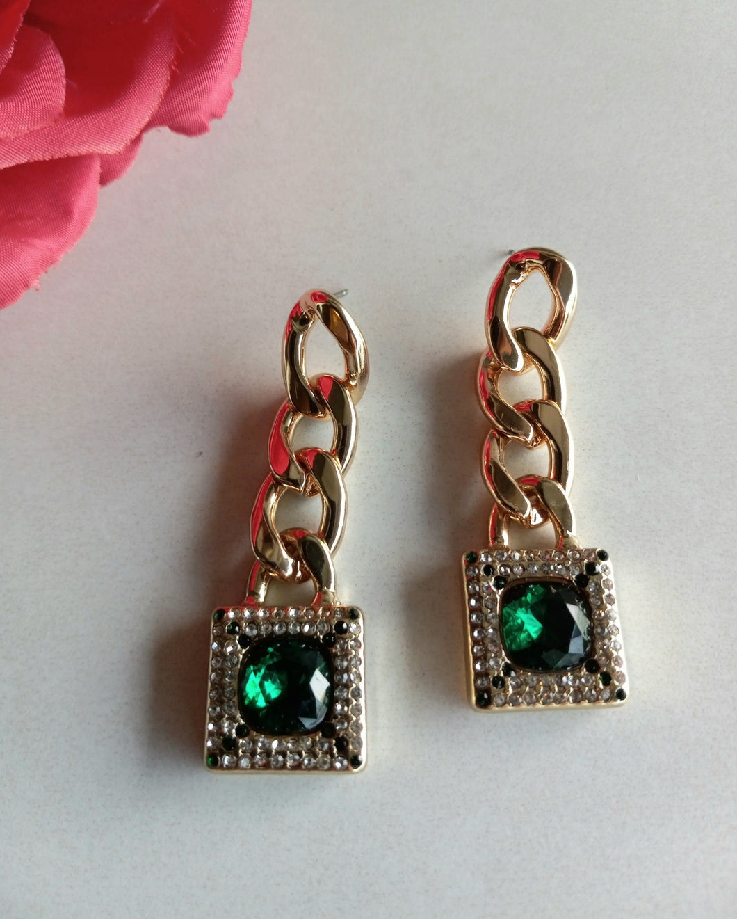 Green Stone Earrings