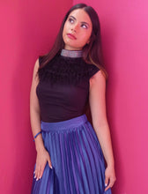 Load image into Gallery viewer, Satin Pleated Royal Blue Skirt
