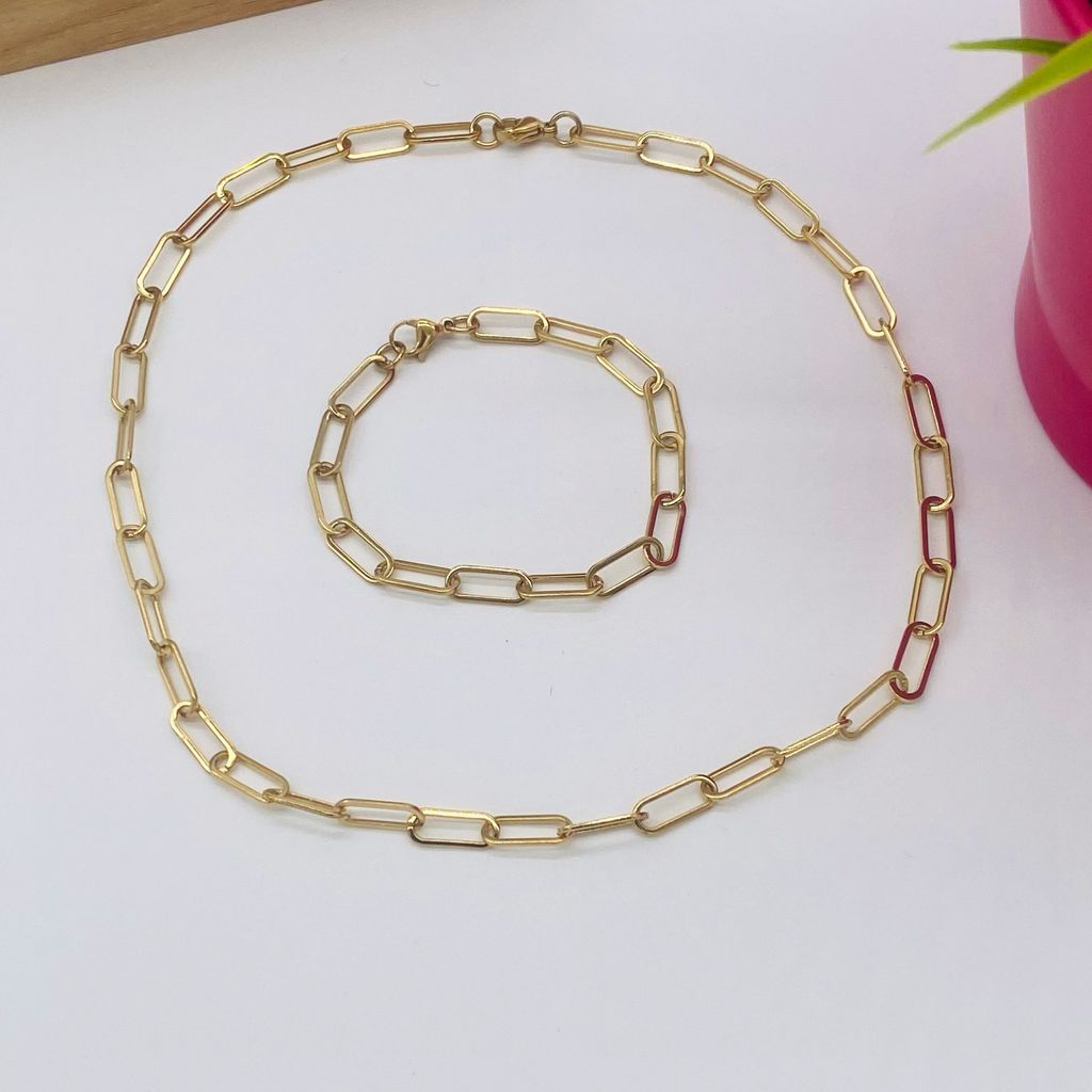 Golden Clip Chain Set