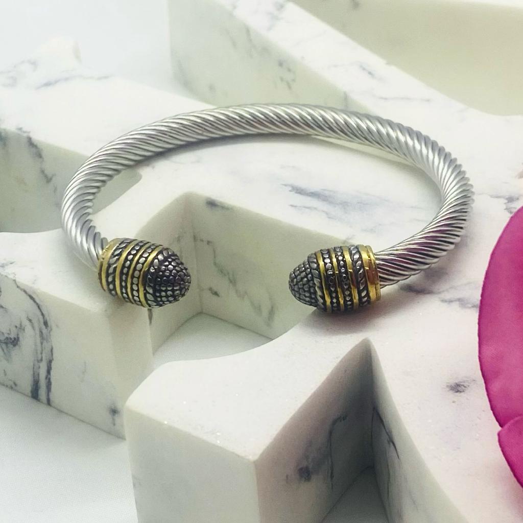 Stainless Steel With Golden Accents Bracelet