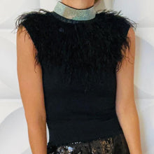 Load image into Gallery viewer, Black Feather Blouse
