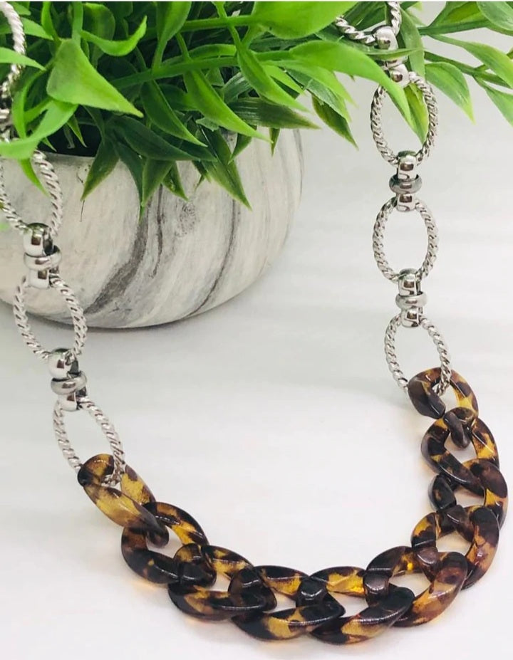 Stainless Steel and Acrilic Necklace