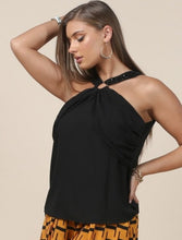Load image into Gallery viewer, Beaded Trim Black Blouse
