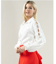 Load image into Gallery viewer, Lace detail White Blouse
