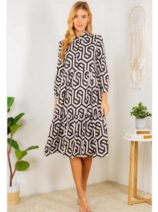 Geometric Print Dress