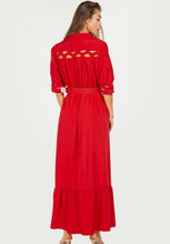 Load image into Gallery viewer, Crochet Details Red Dress
