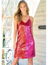 Load image into Gallery viewer, Metallic Color Block Dress
