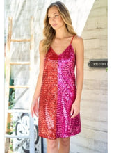 Load image into Gallery viewer, Metallic Color Block Dress
