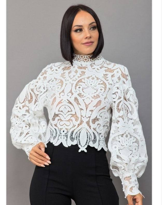 Crochet White Blouse